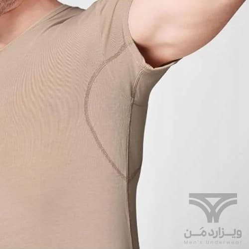 زیرپوش نیم آستین | تیشرت مردانه جاذب رطوبت یقه هفت کرم اورجینال وارداتی برند اسمارا من (Livergy) Esmara Men آلمان — تصویر ۳