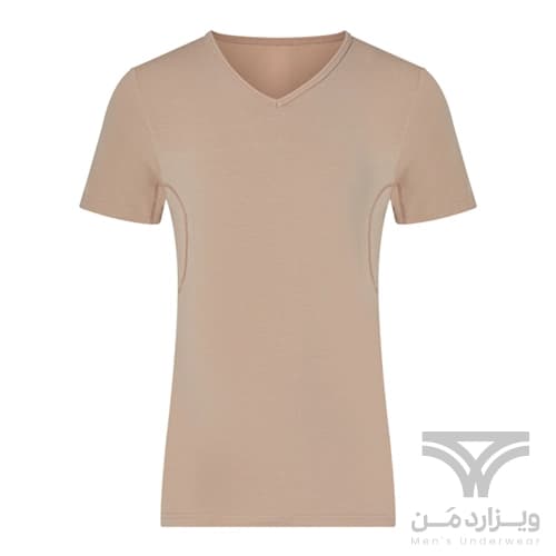 زیرپوش نیم آستین | تیشرت مردانه جاذب رطوبت یقه هفت کرم اورجینال وارداتی برند اسمارا من (Livergy) Esmara Men آلمان — تصویر ۲