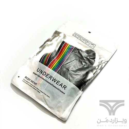 شورت مردانه فانتزی جاک استرپ Jockstrap اورجینال وارداتی برند Tommy dooyao بکلس رنگین کمانی — تصویر ۸