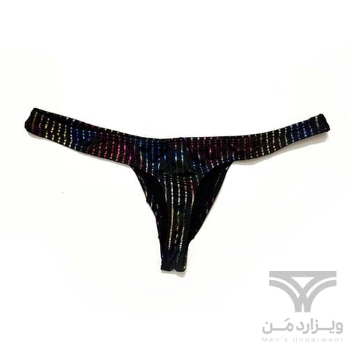 شورت مردانه فانتزی لامبادا Bikini اورجینال وارداتی برند Tommy dooyao بکلس دیسکویی رنگین کمانی — تصویر ۵