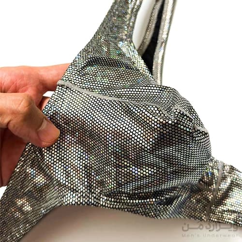 شورت مردانه فانتزی لامبادا Bikini اورجینال وارداتی برند Tommy dooyao بکلس دیسکویی سیلور — تصویر ۲