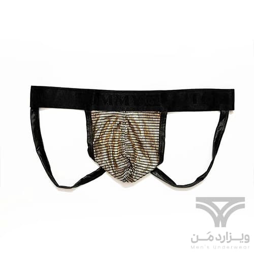 شورت مردانه فانتزی جاک استرپ Jockstrap اورجینال وارداتی برند Tommy dooyao بکلس دیسکویی طلایی — تصویر ۲