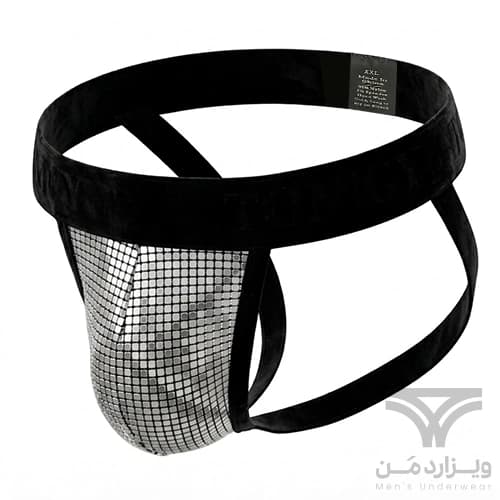 شورت مردانه فانتزی جاک استرپ Jockstrap اورجینال وارداتی برند Tommy dooyao بکلس دیسکویی سیلور