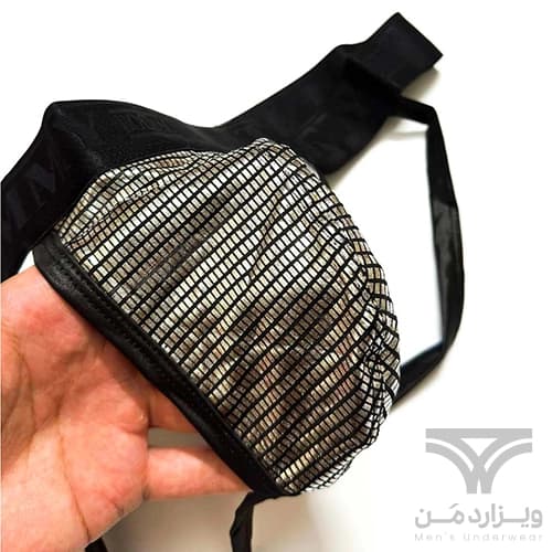 شورت مردانه فانتزی جاک استرپ Jockstrap اورجینال وارداتی برند Tommy dooyao بکلس دیسکویی سیلور — تصویر ۵