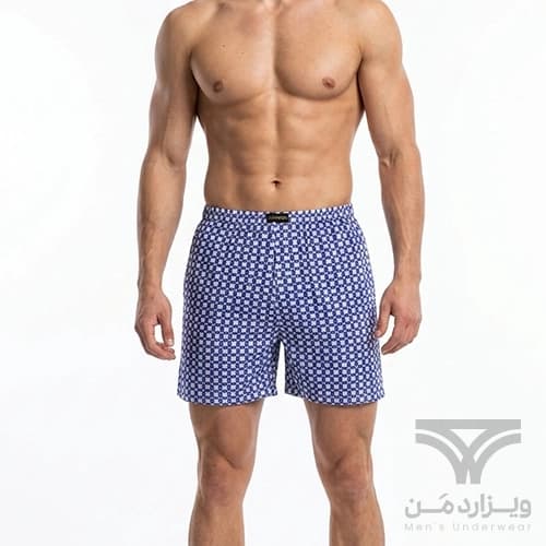 شورت مردانه پادار بلند کلاسیک (باکسر) وارداتی Lianqing پترن دار کش لیفه ای — تصویر ۳