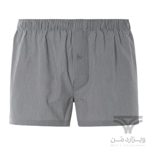 پک 2 تایی شورت مردانه پادار باکسر دکمه دار اورجینال لیورجی Livergy آلمان وارداتی طوسی و راه راه — تصویر ۲
