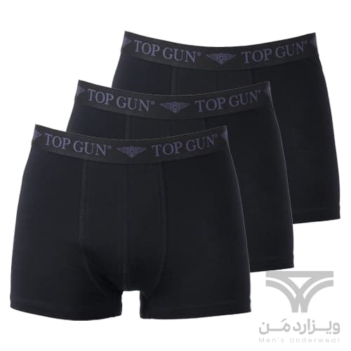 پک 3 تایی شورت مردانه پادار (باکسر بریف) اورجینال Top Gun وارداتی ترکیه مشکی