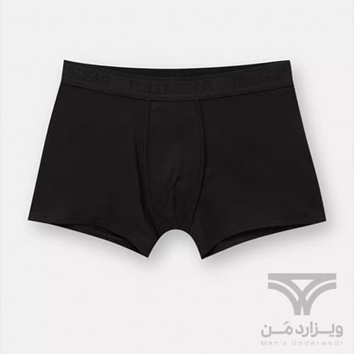 شورت مردانه باکسر بریف (پادار) اورجینال وارداتی پول اند بیر Pull&Bear مشکی black boxers with a logo waistband