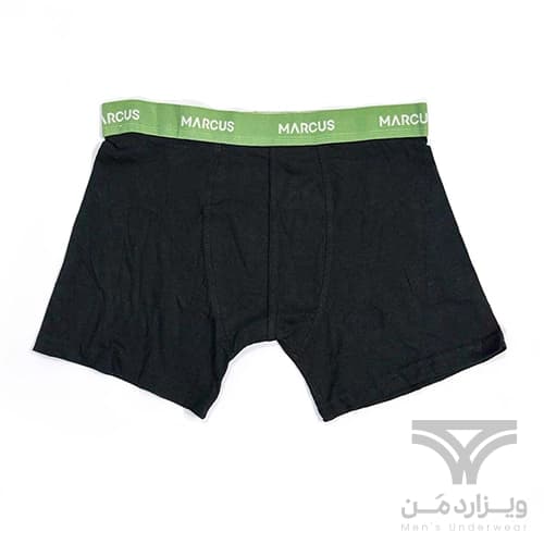 شورت مردانه پادار (باکسر بریف) اورجینال وارداتی برند Marcus مشکی کش سبز — تصویر ۲