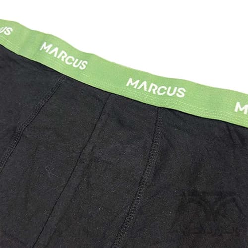 شورت مردانه پادار (باکسر بریف) اورجینال وارداتی برند Marcus مشکی کش سبز — تصویر ۳