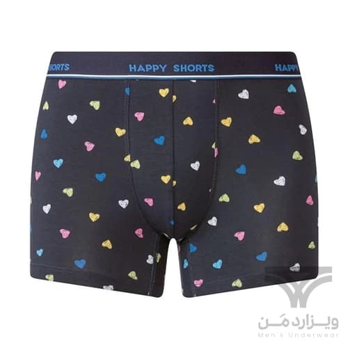 پک 2 تایی شورت مردانه پادار اورجینال هپی شورتس Happy Shorts آلمان وارداتی طرح قلب کریسمس — تصویر ۲