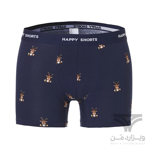 پک 2 تایی شورت مردانه پادار اورجینال هپی شورتس Happy Shorts آلمان وارداتی طرح گوزن کریسمس — تصویر ۴