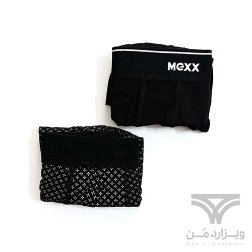 پک 2 تایی شورت مردانه پادار اورجینال MEXX آلمان وارداتی مشکی پترن دار — تصویر ۳