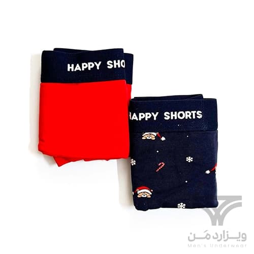 پک 2 تایی شورت مردانه پادار اورجینال هپی شورتس Happy Shorts آلمان وارداتی خرس کریسمس — تصویر ۵