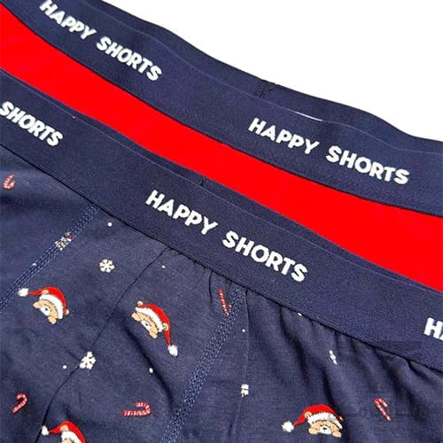 پک 2 تایی شورت مردانه پادار اورجینال هپی شورتس Happy Shorts آلمان وارداتی خرس کریسمس — تصویر ۲