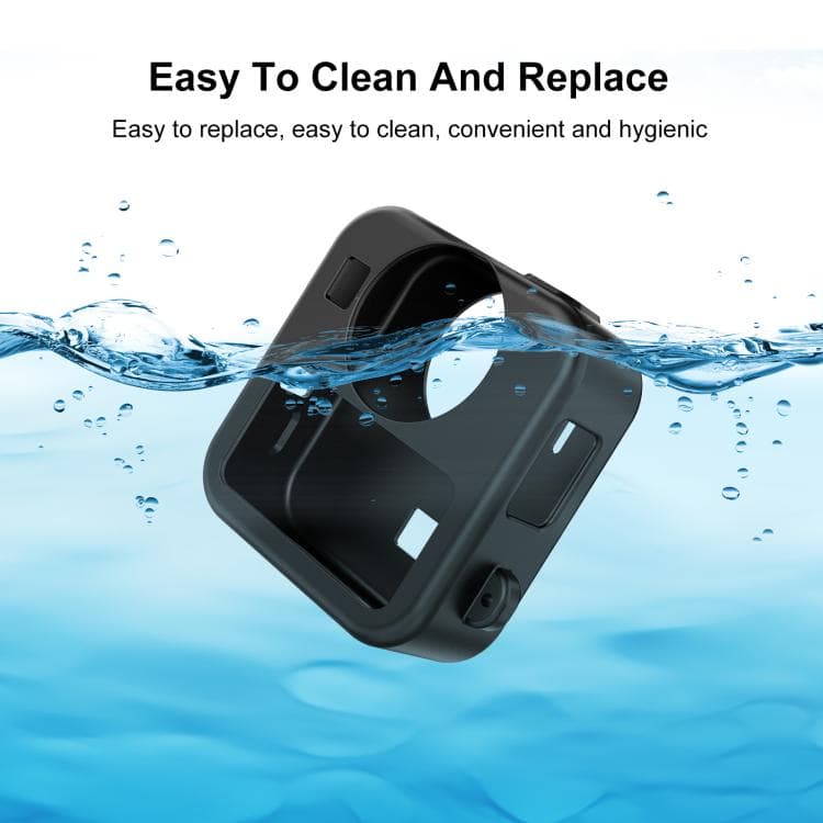 قاب سیلیکونی GoPro MAX2 مدل PULUZ PU1099B | دو درپوش لنز و بند — تصویر ۵