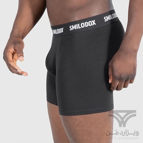پک 3 تایی شورت مردانه پادار (باکسر-بریف) اورجینال Smilodox آلمان وارداتی مشکی — تصویر ۳