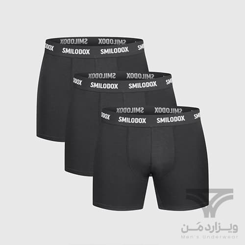 پک 3 تایی شورت مردانه پادار (باکسر-بریف) اورجینال Smilodox آلمان وارداتی مشکی