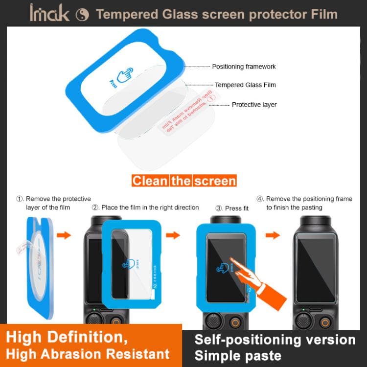 محافظ صفحه GoPro MAX مدل EDA008121301 | شیشه حرارت‌دیده IMAK — تصویر ۴