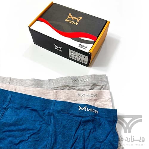 پک 3 تایی شورت مردانه پادار (باکسر بریف) اورجینال وارداتی برند میو Miiow ترکیب رنگی