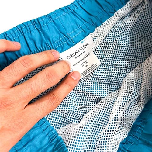 شلوارک سونایی و مایو مردانه اورجینال وارداتی برند Calvin Klein کلوین کلاین آستردار سبزآبی — تصویر ۳