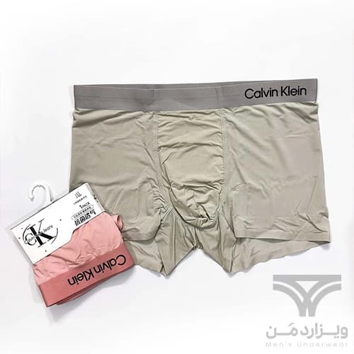 شورت مردانه ابریشم شیشه ای پادار کلوین کلاین Calvin Klein وارداتی آنتی باکتریال پاستیلی لوگو ژله ای برجسته — تصویر ۴