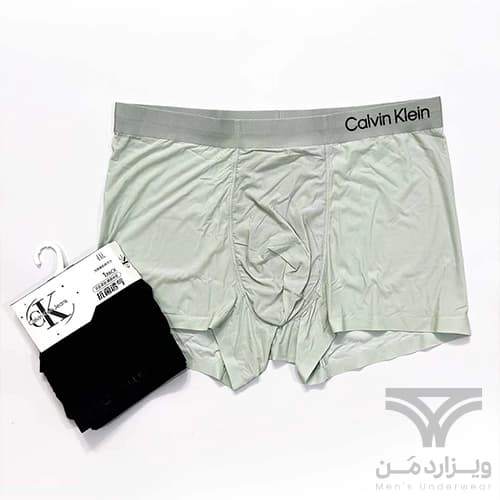 شورت مردانه ابریشم شیشه ای پادار کلوین کلاین Calvin Klein وارداتی آنتی باکتریال پاستیلی لوگو ژله ای برجسته — تصویر ۵