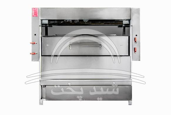 کباب پز ریلی تابشی 170 سانتیمتری، 30 سیخ، کباب 35 سانتی - شید پخت مدل عقیق