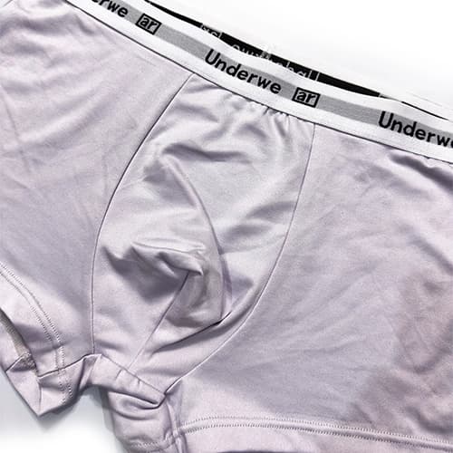 شورت مردانه باکسر بریف وارداتی کش پهن Underwear تک رنگ آبی و یاسی — تصویر ۴
