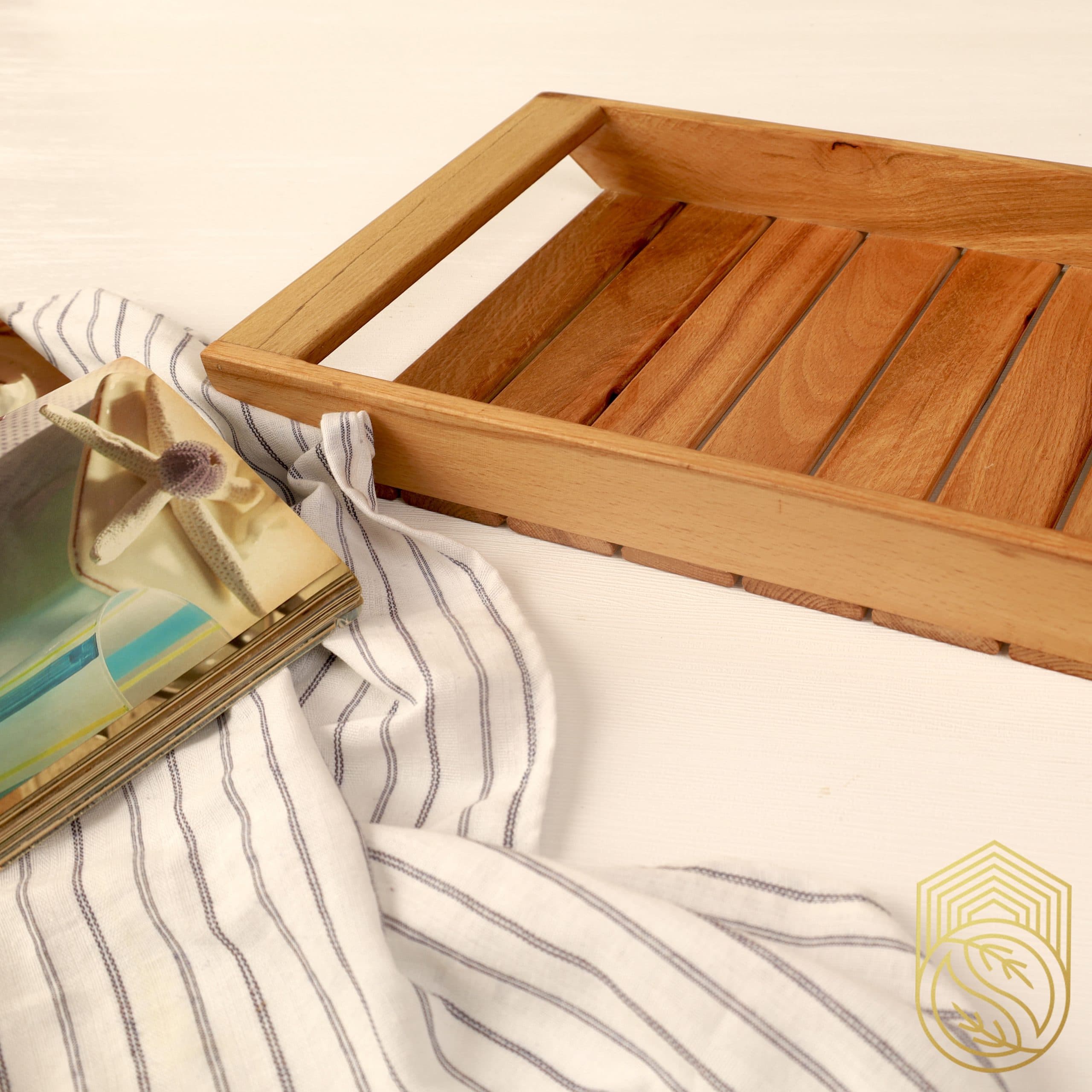 سینی چوبی پذیرایی قایقی راش کد Sh266 — تصویر ۵