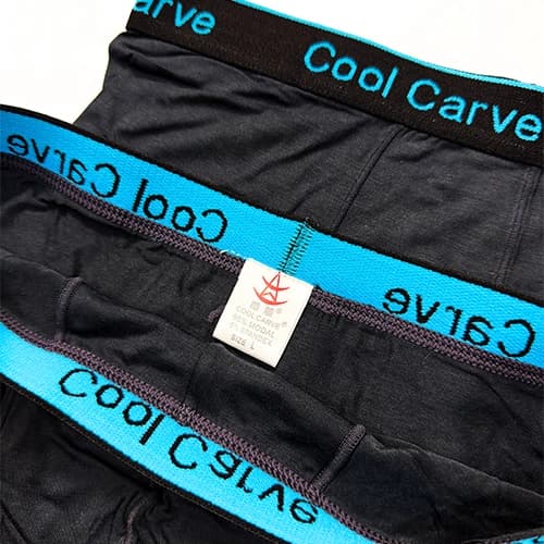 شورت مردانه باکسر بریف وارداتی کش پهن Cool Carve ذغالی — تصویر ۳