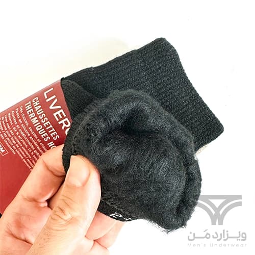 پک 2 تایی جوراب مردانه زمستانی داخل کرک ترمو لیورجی Livergy men’s Thermal Socks اورجینال آلمان مشکی کرم دارای استوک ژله ای — تصویر ۲