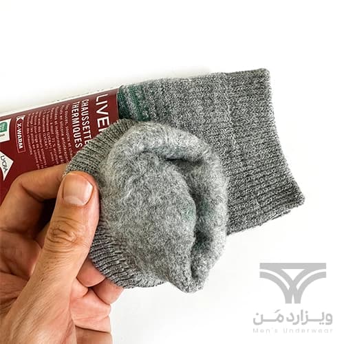 پک 2 تایی جوراب مردانه زمستانی داخل کرک ترمو لیورجی Livergy men’s Thermal Socks اورجینال آلمان طوسی دارای استوک ژله ای — تصویر ۲