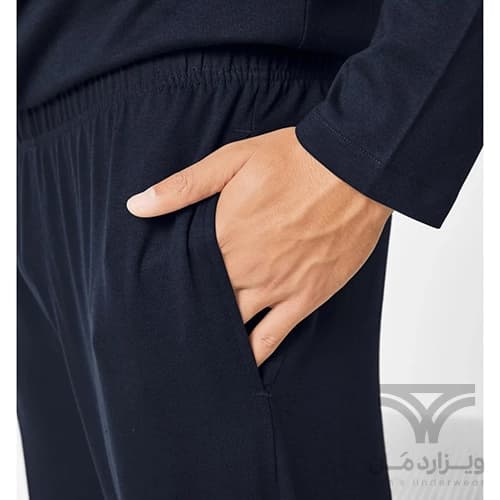 ست مردانه لباس خواب پیراهن و شلوار راحتی لیورجی Livergy آلمان سرمه ای — تصویر ۵