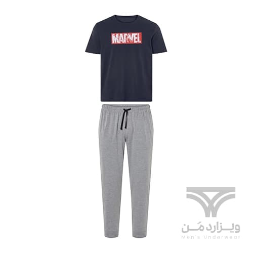 ست مردانه تیشرت و شلوار راحتی لیورجی Livergy آلمان طوسی سرمه ای مارول Marvel