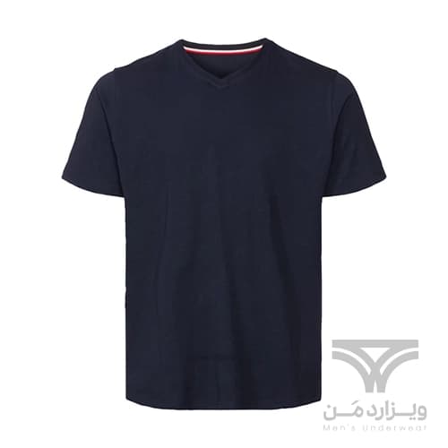 ست مردانه تیشرت و شلوارک راحتی لیورجی Livergy آلمان طرح سرمه ای راه راه سفید — تصویر ۳