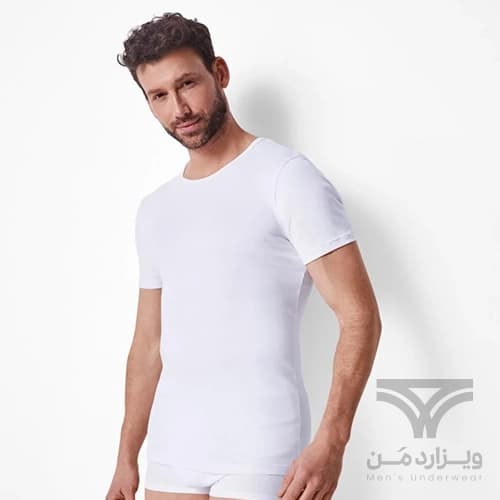 پک 2 تایی زیرپوش نیم آستین لیورجی Livergy آلمان یقه گرد سفید — تصویر ۲