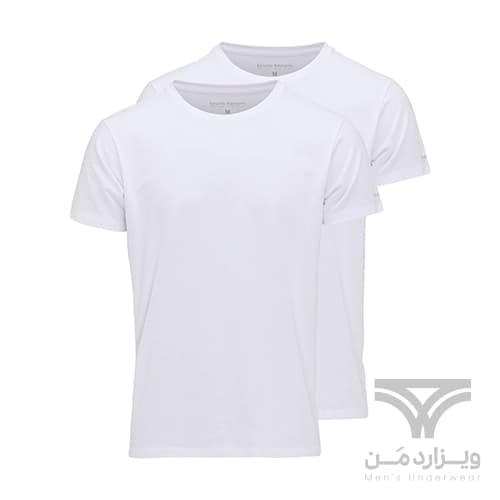 پک 2 تایی تیشرت مردانه Bruno Banani آلمان یقه گرد سفید Power Strech — تصویر ۲