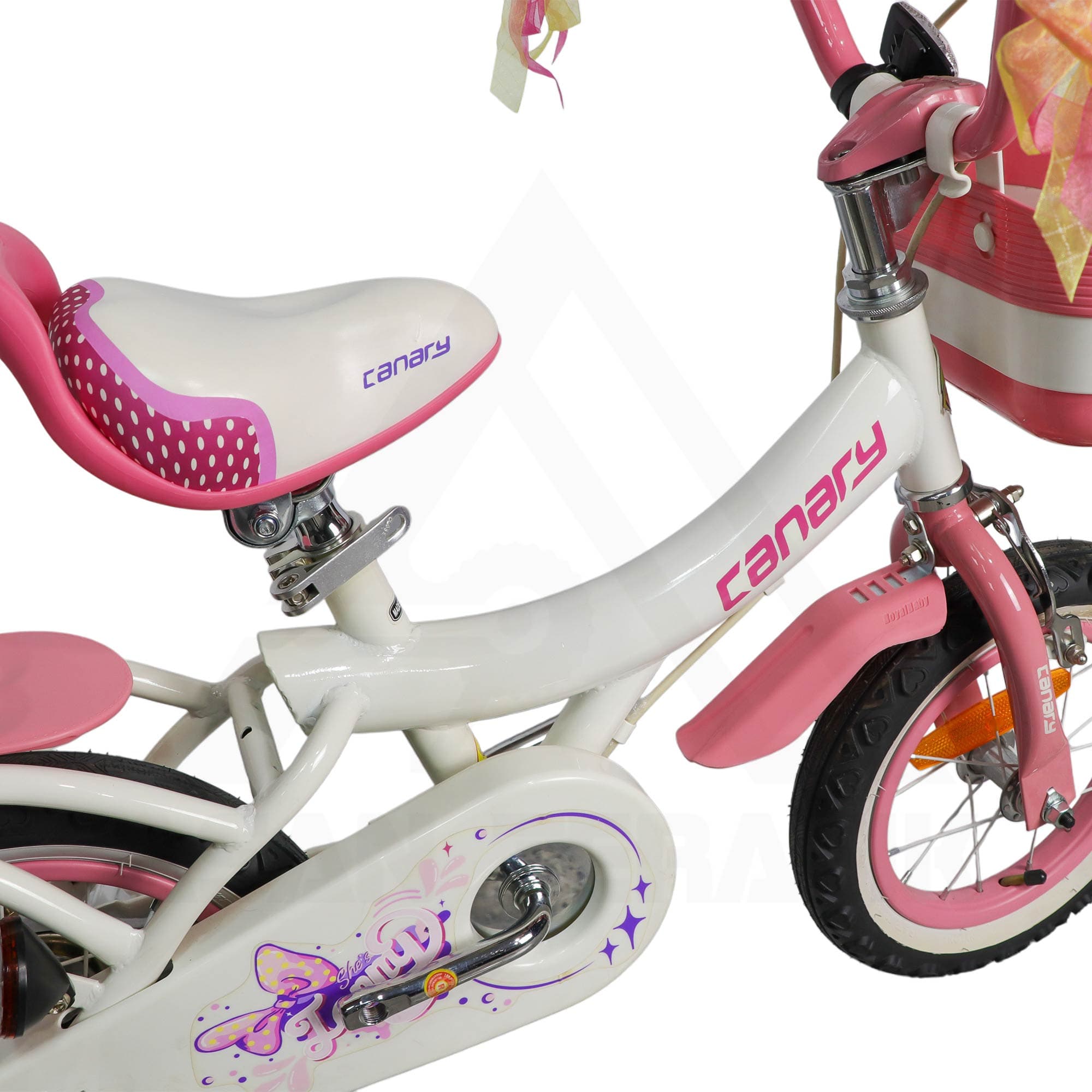 دوچرخه کودک قناری مدل Jenny 12″ سفید — تصویر ۶