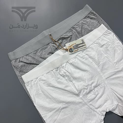 پک 2 تایی لگینگ مردانه کش پهن جذب UP2FASHION آلمان فلای دار فاق جادار سفید طوسی Extra Tight — تصویر ۳