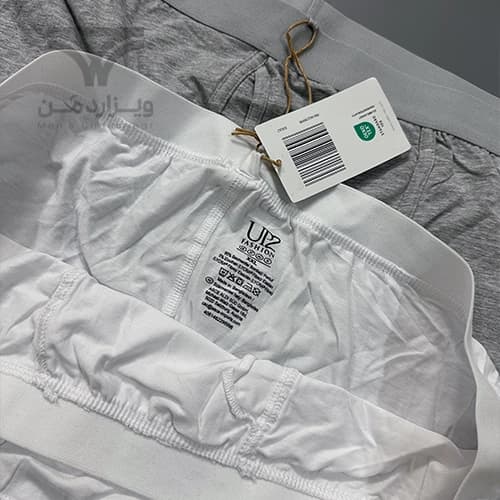 پک 2 تایی لگینگ مردانه کش پهن جذب UP2FASHION آلمان فلای دار فاق جادار سفید طوسی Extra Tight — تصویر ۶