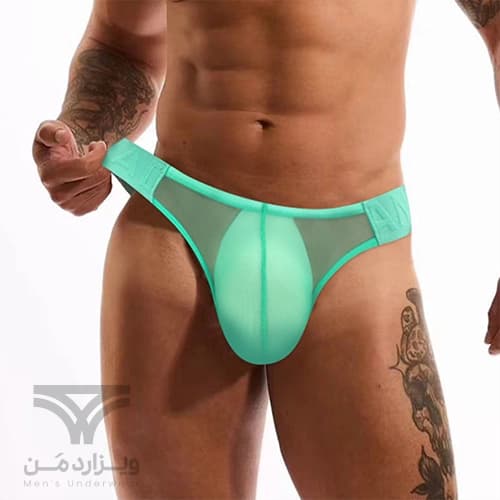شورت مردانه اسلیپ اورجینال Adannu Men’s Semi-Transparent Comfortable High-Stretch Quick-Dry Bikini برند آدانو بدن نما نیمه شفاف — تصویر ۵