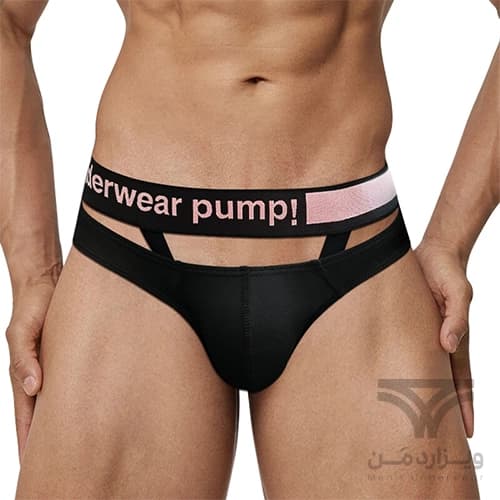 شورت مردانه اسلیپ جلو کش دار PUMP Breathable Men’s bikini briefs اورجینال وارداتی برند پامپ فانتزی کش 5 سانتی — تصویر ۳