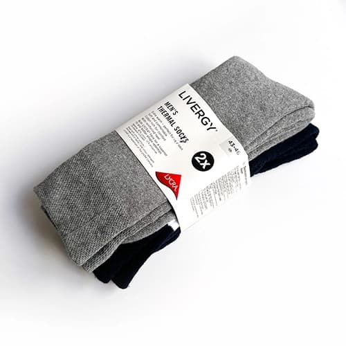 پک 2 تایی جوراب مردانه زمستانی ترمو لیورجی Livergy men’s Thermal Socks اورجینال آلمان طوسی سرمه ای