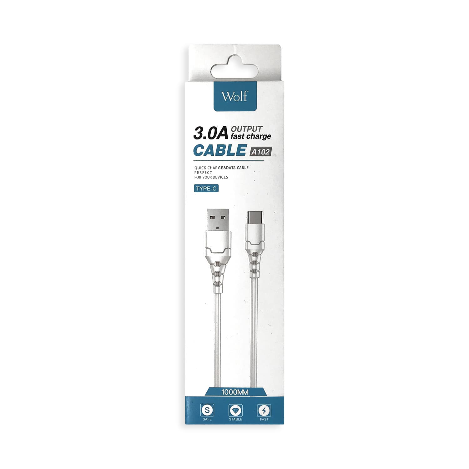 کابل تبدیل USB به USB-C ولف مدل A102 طول 1 متر — تصویر ۲
