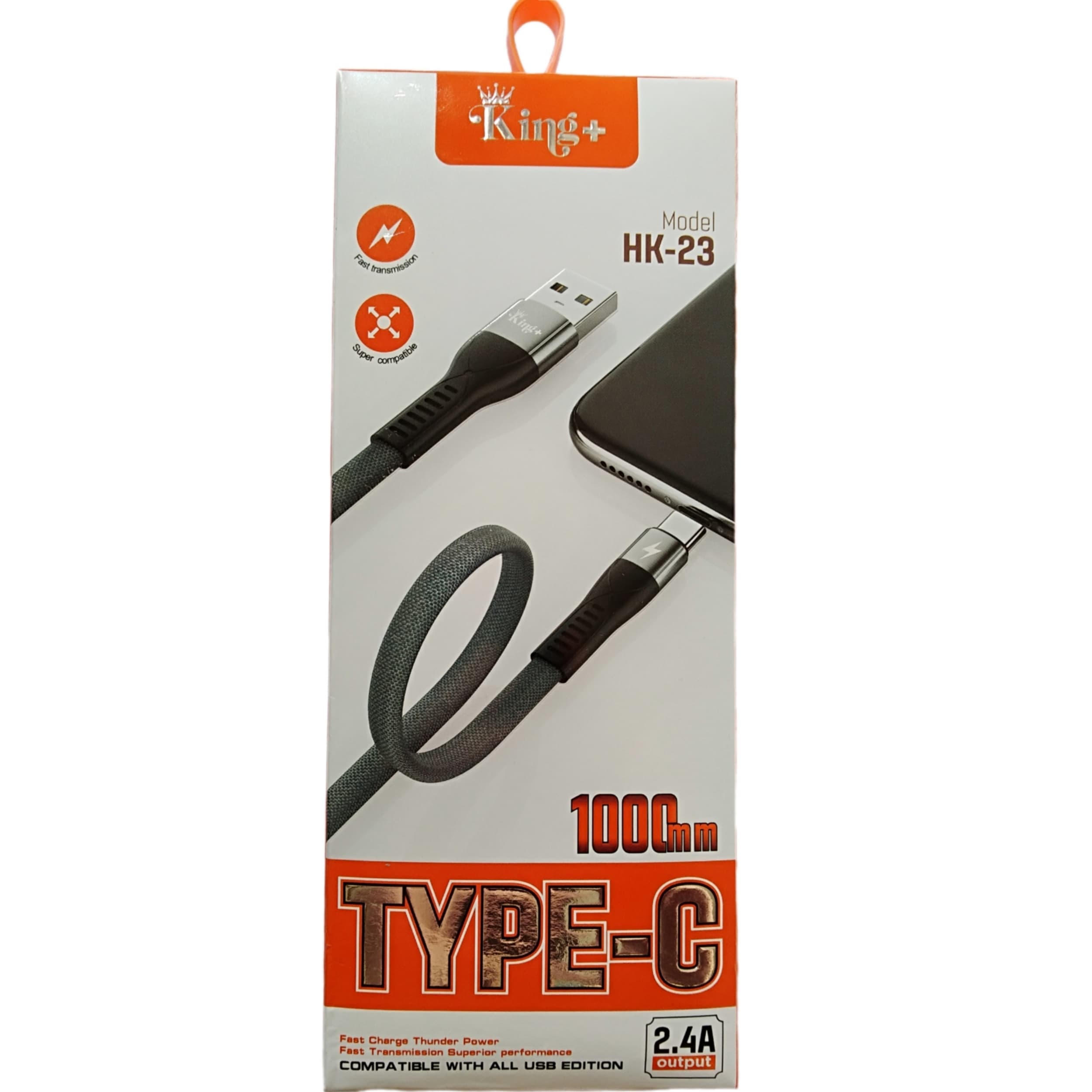 کابل تبدیل USB به USB-C کینگ پلاس مدل HK-23 طول 1 متر — تصویر ۲