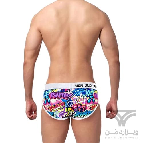 شورت مردانه اسلیپ اورجینال پامپ PUMP Men Printing Low Waist Briefs گرافیتی Graffiti — تصویر ۶