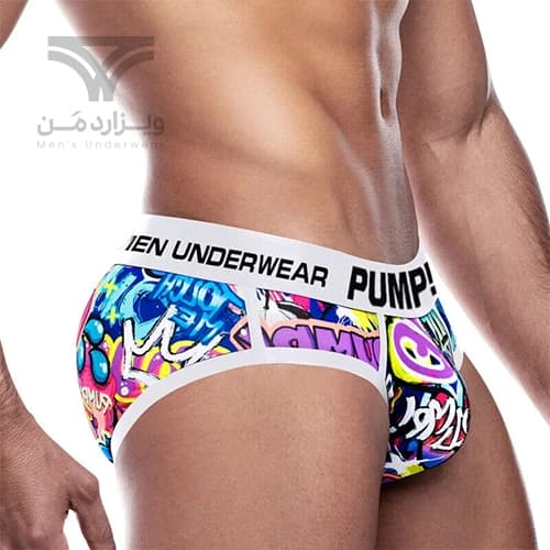 شورت مردانه اسلیپ اورجینال پامپ PUMP Men Printing Low Waist Briefs گرافیتی Graffiti — تصویر ۲