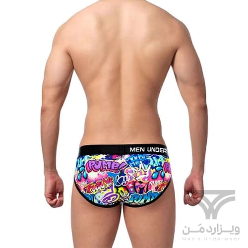 شورت مردانه اسلیپ اورجینال پامپ PUMP Men Printing Low Waist Briefs گرافیتی Graffiti — تصویر ۵