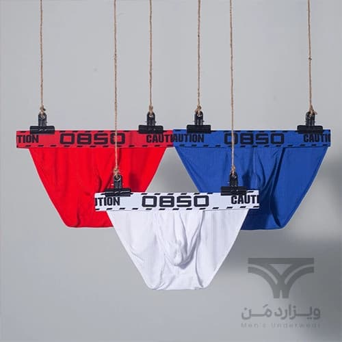 شورت مردانه اسلیپ بغل باز Breathable Men’s bikini briefs اورجینال وارداتی برند 0850(BS) فانتزی پارچه کبریتی Caution — تصویر ۶